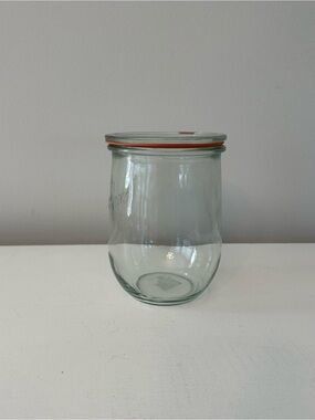 Weck Large Glass Tulip Jar With  Lid ~ NO CLAMPS